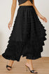 'Milena' Ruched High Waist Tiered Skirt - Celes Fashion